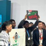 Activists protesting at COP29